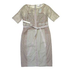 NWT Anthropologie In Earnest by Byron Lars Carissima Sheath in Gray Dress 8P